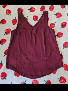 Maurices Burgundy V-Neck Sleeveless Blouse